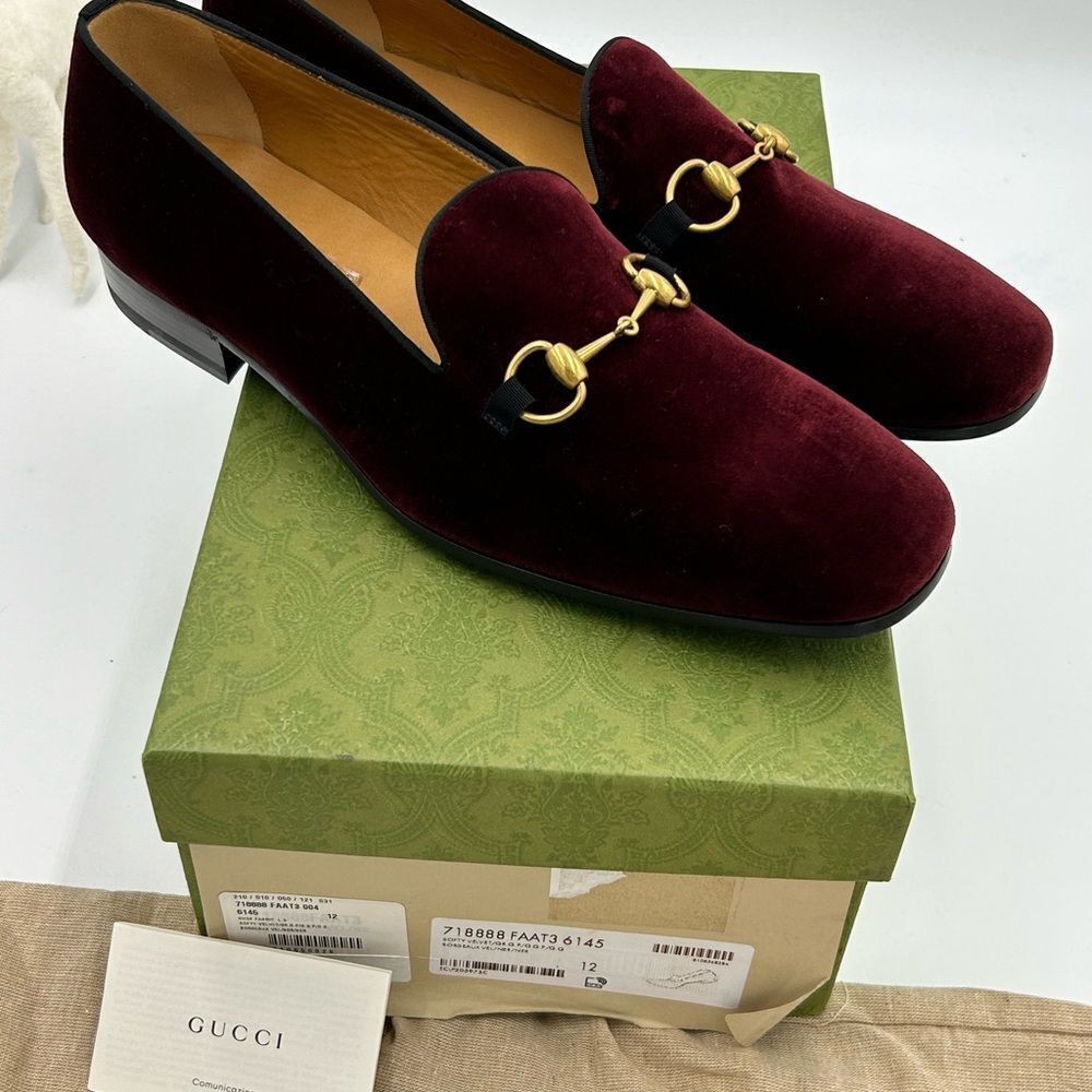 Men’s Gucci Horsebit velvet loafers size 12 fits 13 US made in Italy - Picture 8 of 12